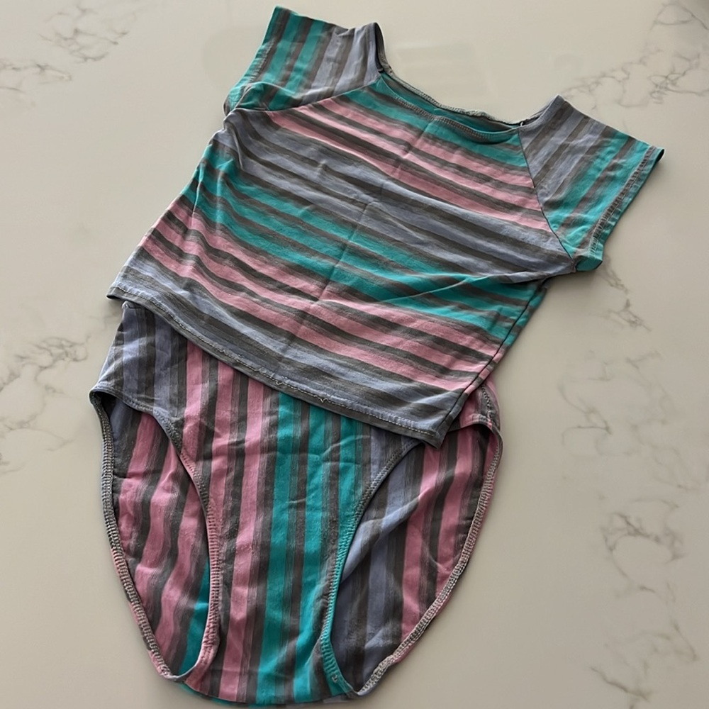 Adorable Stretchy Two-Piece Play/Swim/Sleep | S/M | Aqua Lilac Gray Mauve